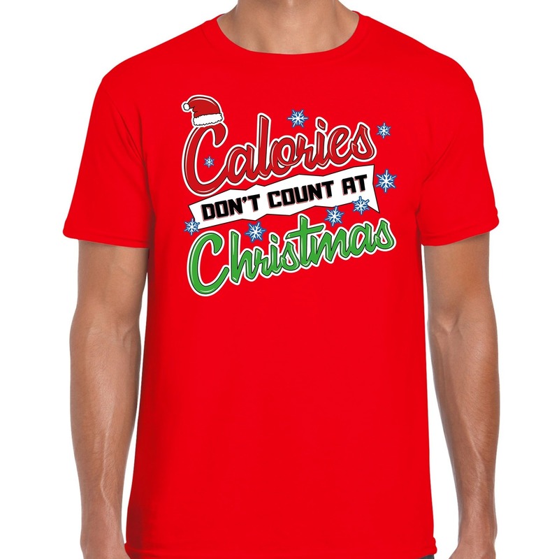 Fout Kerst shirt christmas calories rood voor heren