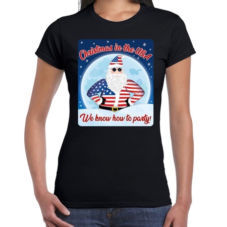 Christmas shirt Christmas in USA black for women