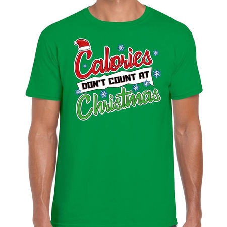 Christmas t-shirt calories dont count at christmas green for men
