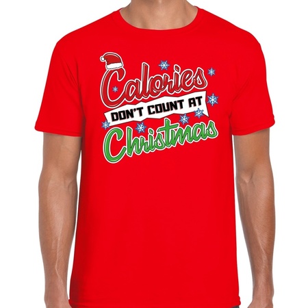 Christmas t-shirt calories dont count at christmas red for men
