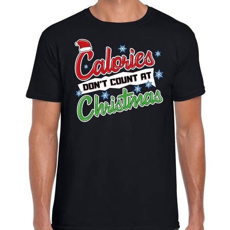 Fout Kerst shirt christmas calories zwart voor heren