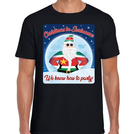 Fout kerst shirt Christmas in Suriname zwart heren
