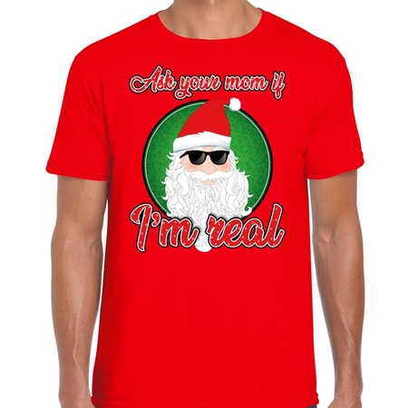 Christmas t-shirt Santa i am real red for men