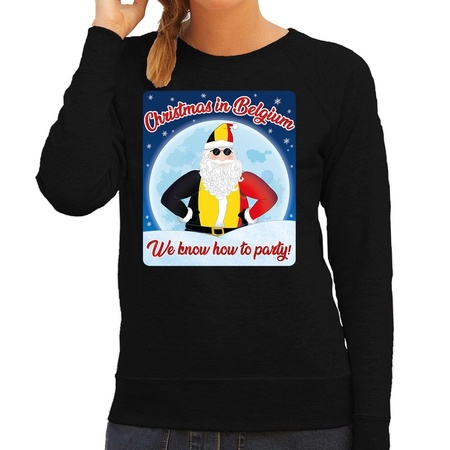 Christmas sweater christmas in Belgium black for women