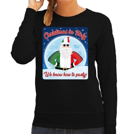 Christmas sweater christmas in Italy black for women