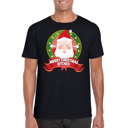 Ugly Christmas t-shirt merry christmas bitches men