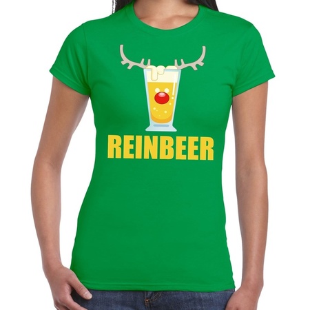 Christmas shirt Reinbeer green for women