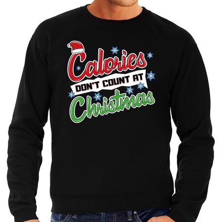Christmas sweater Calories dont count at christmas black for men
