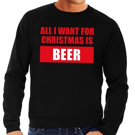 Christmas sweater All I Want For Christmas Is Beer gray men
