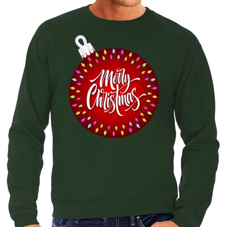 Christmas sweater merry christmas green for men