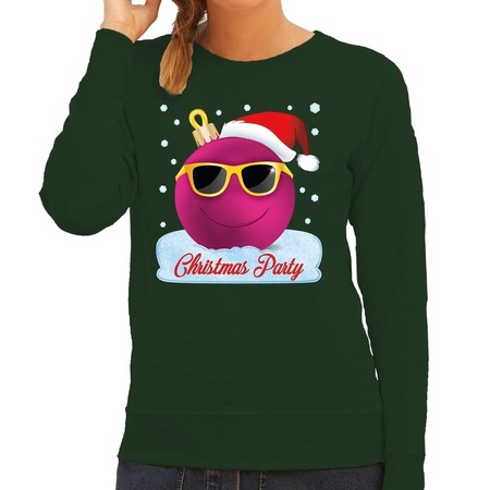 Foute kersttrui / sweater Christmas party groen voor dames