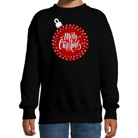 Christmas sweater Christmas ball Merry christmas black for kids