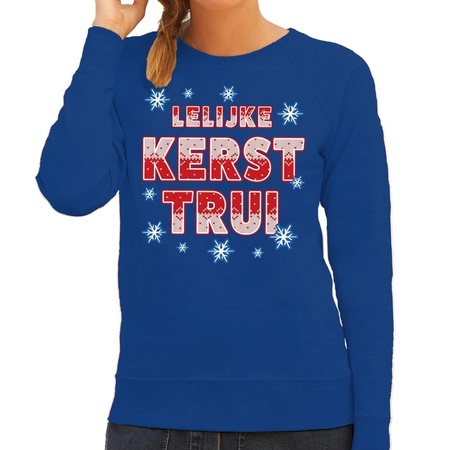 Foute kersttrui / sweater Lelijke kerst trui blauw voor dames