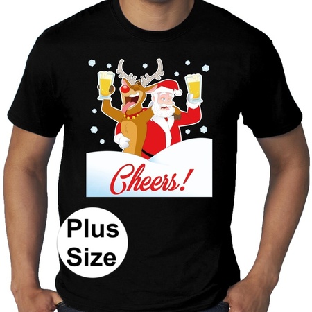 Plus size Christmas t-shirt Drunk Santa black men