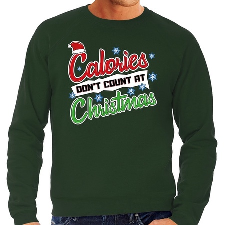 Big size xmas sweater calories dont count at christmas green men
