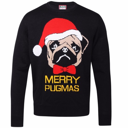 Christmas jumper with pug for men