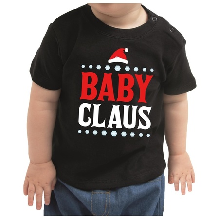 Kerstshirt Baby Claus zwart peuter jongen/meisje