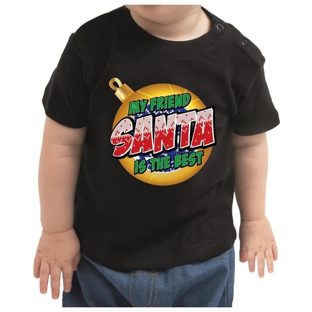 Christmas t-shirt my friend Santa is the best for toddlers